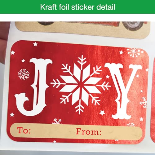 80 Count Large Foil Christmas Gift Tag Stickers S857494