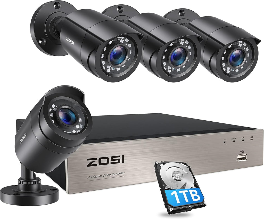 8CH 1080P Security Cameras System with 1TB Hard Drive and 4 Indoor Outdoor Cameras U561