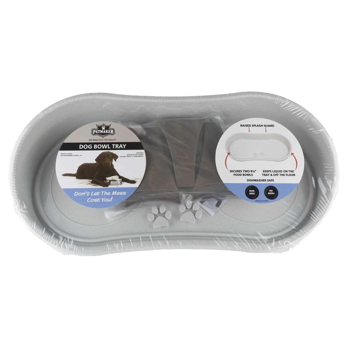 Elevated Pet Feeding Tray with Splash Guard and Non-Skid Feet X591104