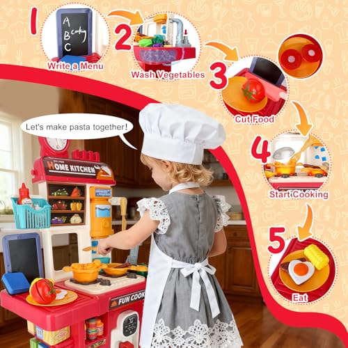 Toy Kitchen Set with Spray Sink & Lighting P875