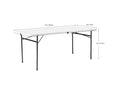 6 Foot Bi-Fold Plastic Folding Table White N880