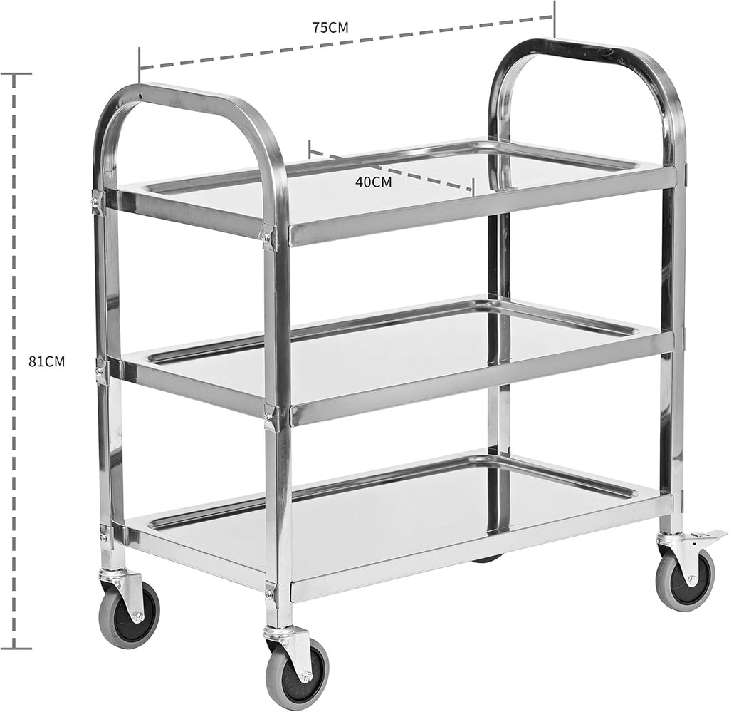 Stainless Steel 3-Tier Kitchen Trolley H943286