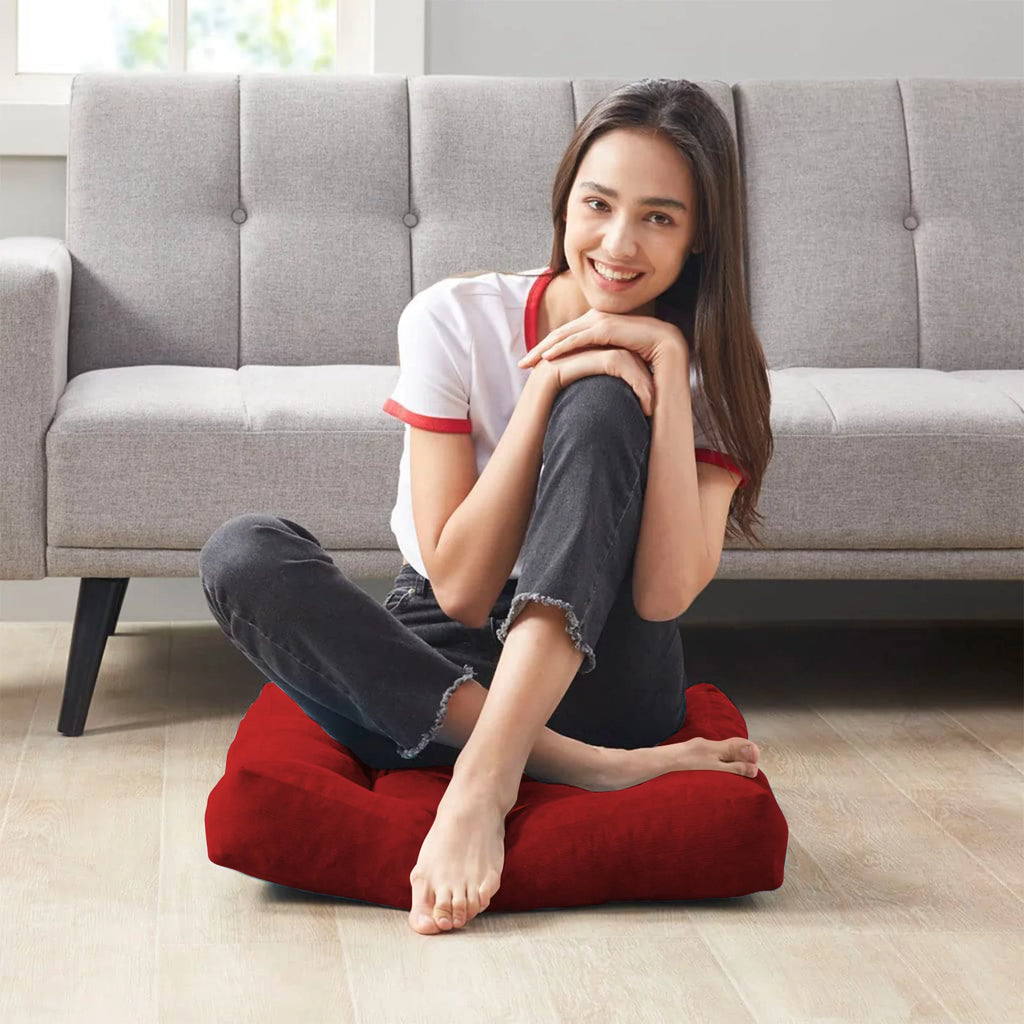 22"x22" Square Tufted Floor Pillow W7741