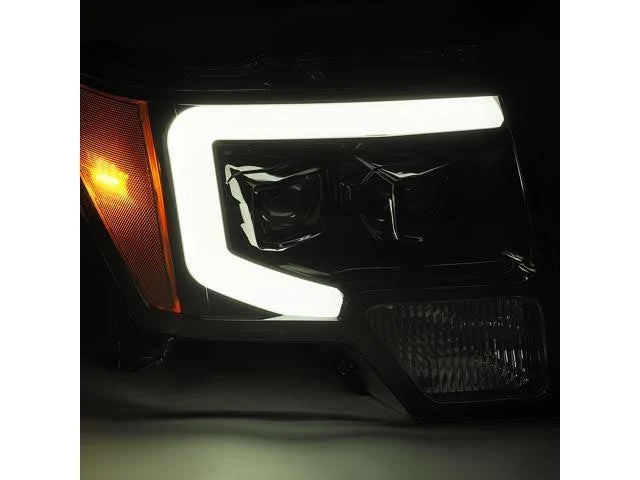 Polished Black LED Tube Dual Projector Headlights F337612