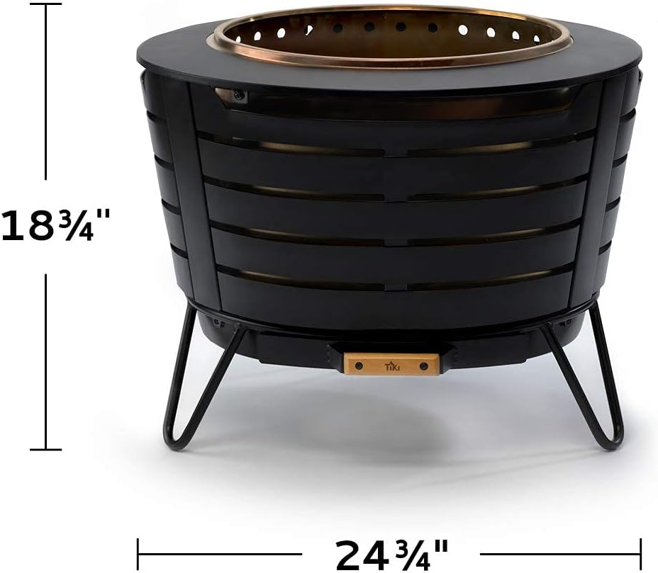 25 Inch Stainless Steel Low Smoke Fire Pit with Wood Pack and Cloth Cover T858295