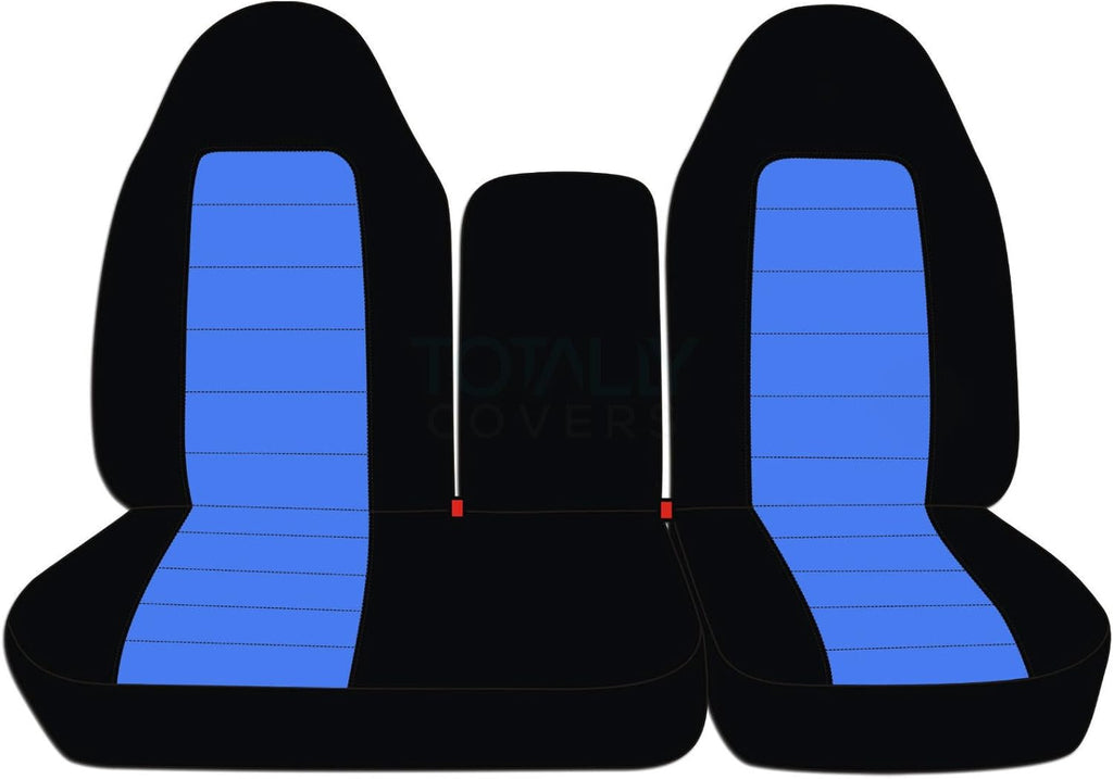 Black & Charcoal Two-Tone Front 40/60 Split Bench Truck Seat Covers S5138