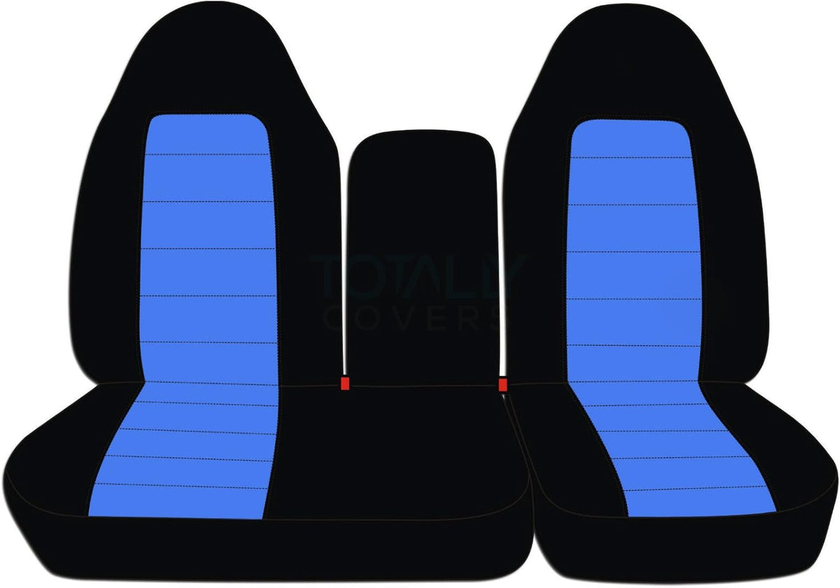 Black & Charcoal Two-Tone Front 40/60 Split Bench Truck Seat Covers S5138