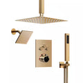 12 in. 6 in. Rainfall Wall and Ceiling Mount 2.5 GPM Fixed and Handheld Shower Head X5011
