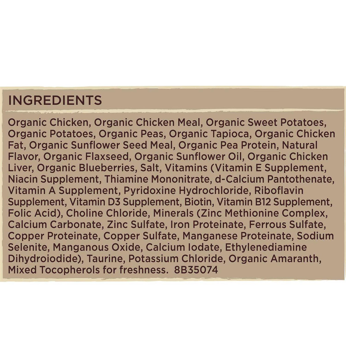 Organic Chicken Recipe Dry Dog Food A28705