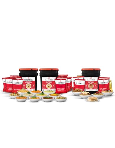 Emergency Food Supply 360 Servings 3 Buckets Freeze Dried Dehydrated B29902