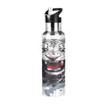 Black and White Stainless Steel Insulated Water Bottle with Straw Lid U3323