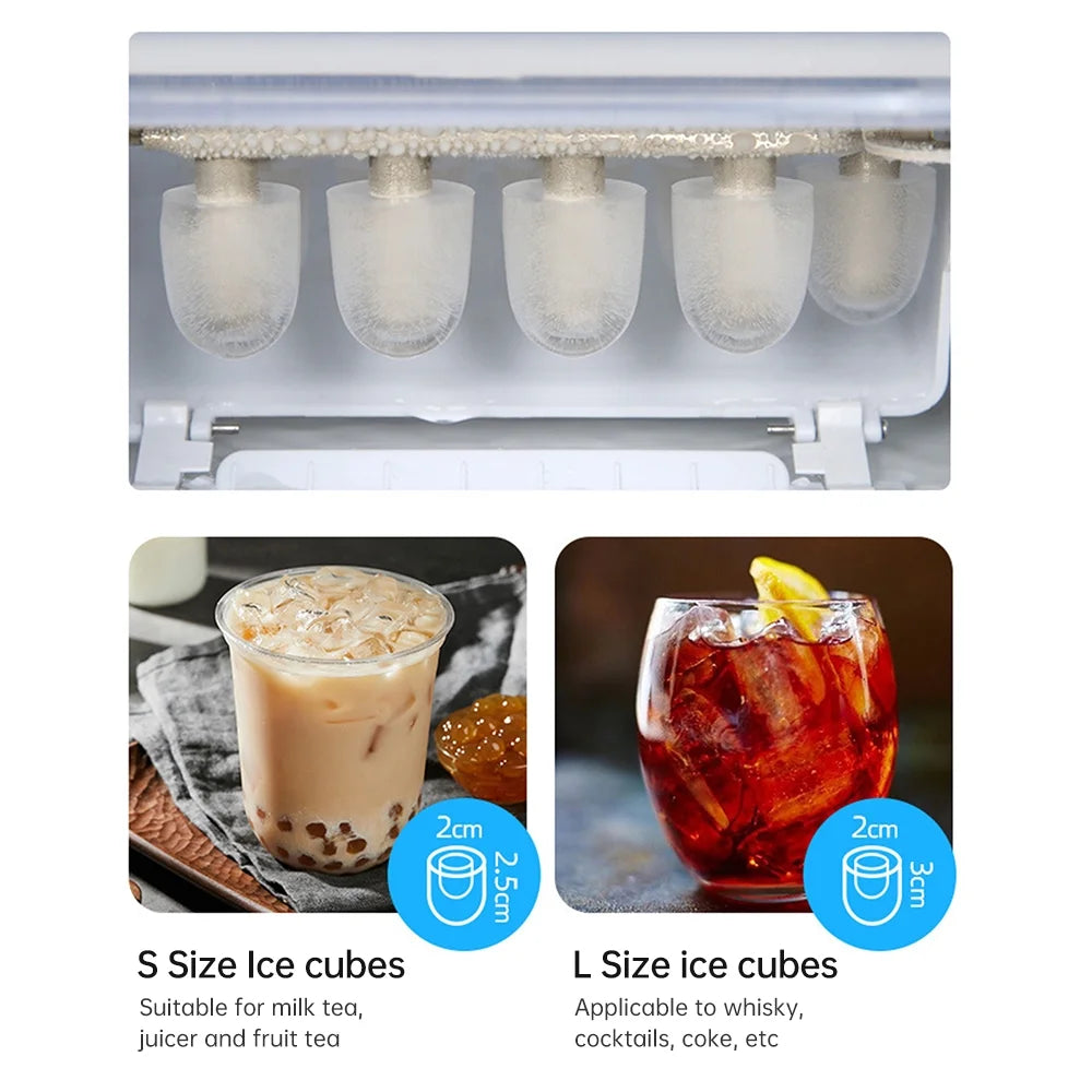 Countertop Ice Maker, 26lbs in 24Hrs, Self-Cleaning Ice Machine with Basket Q9889