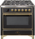 36 Dual Fuel Propane Gas Range Matte Graphite Brass Trim B279494