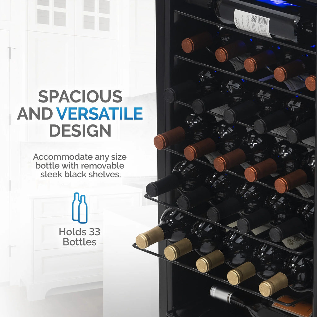 33 Bottle Stainless Steel Compressor Wine Fridge I11953