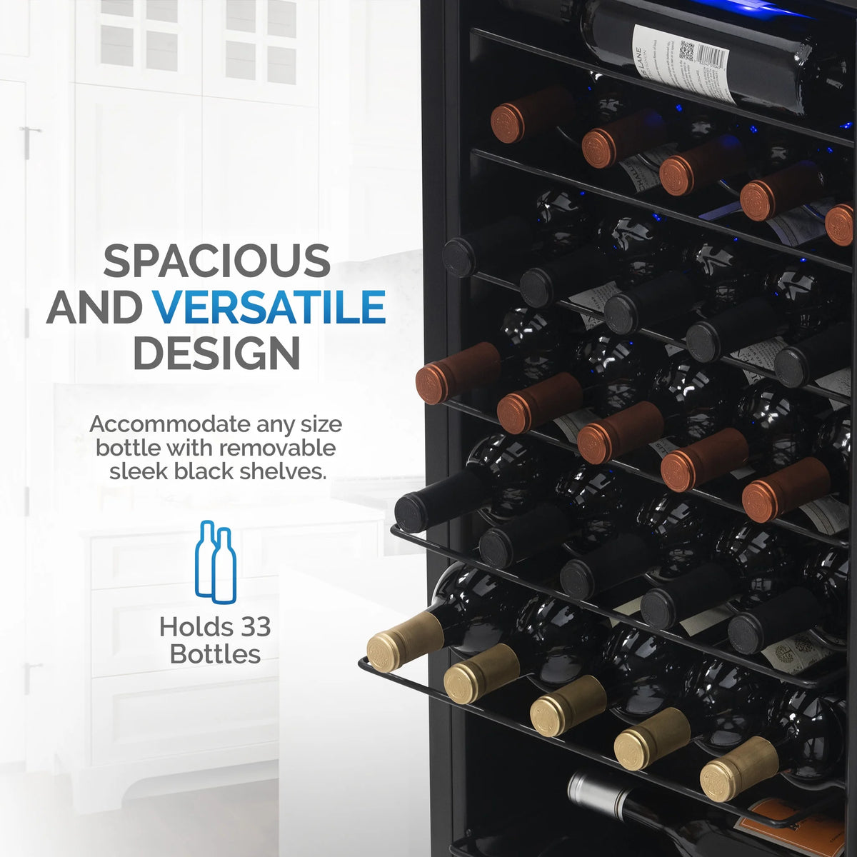 33 Bottle Stainless Steel Compressor Wine Fridge I11953