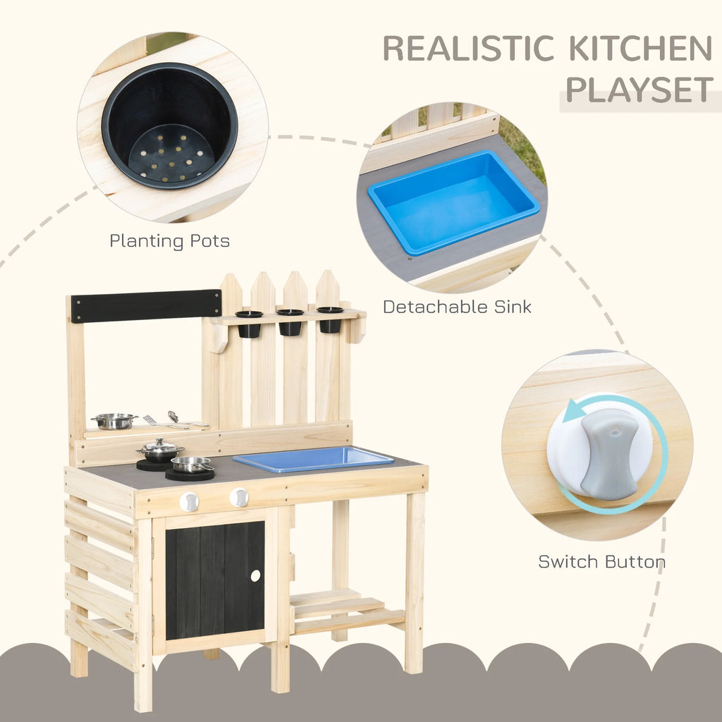 Outdoor Wooden Kitchen Play Set with Removable Sink M581