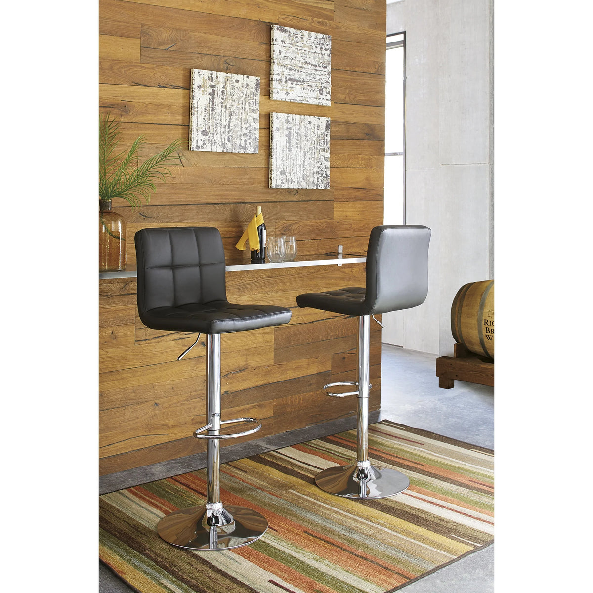 Adjustable Height Swivel Bar Stool Set of 2 Q3665