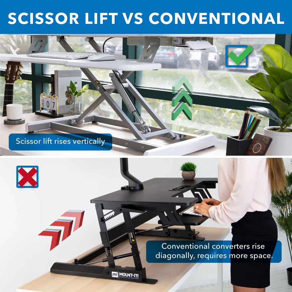 Extra Wide Sit Stand Desk Converter L493678