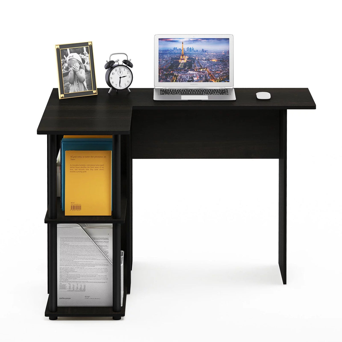 L-Shape Desk with Bookshelf U6356