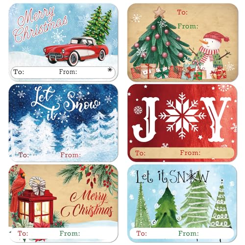 80 Count Large Foil Christmas Gift Tag Stickers S857494