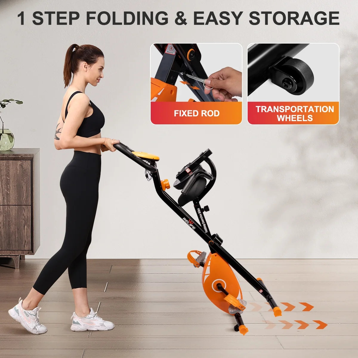 Foldable Exercise Bike Stationary Bike T982989