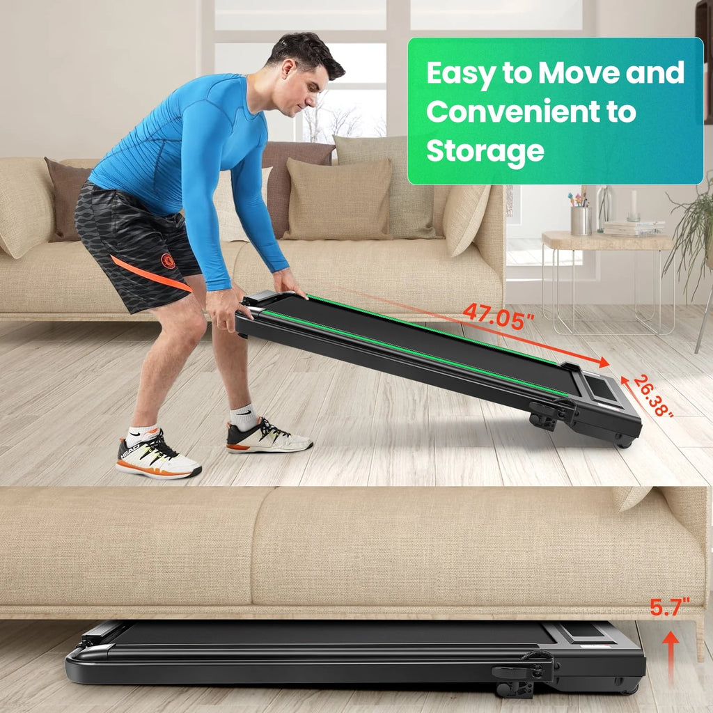 4 in 1 Under Desk Treadmill 2.5HP 300 lbs Capacity Black Green X401