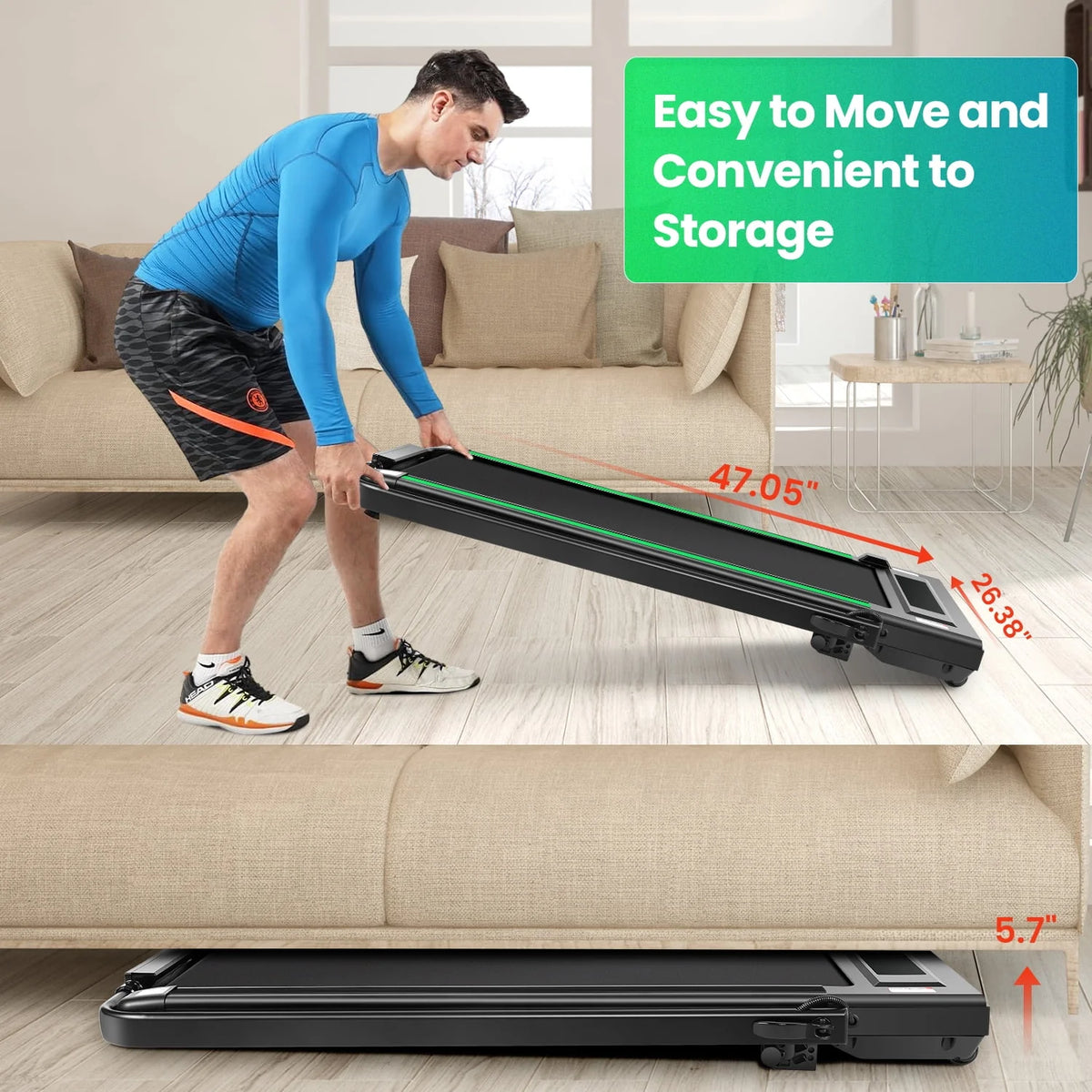 4 in 1 Under Desk Treadmill 2.5HP 300 lbs Capacity Black Green X401