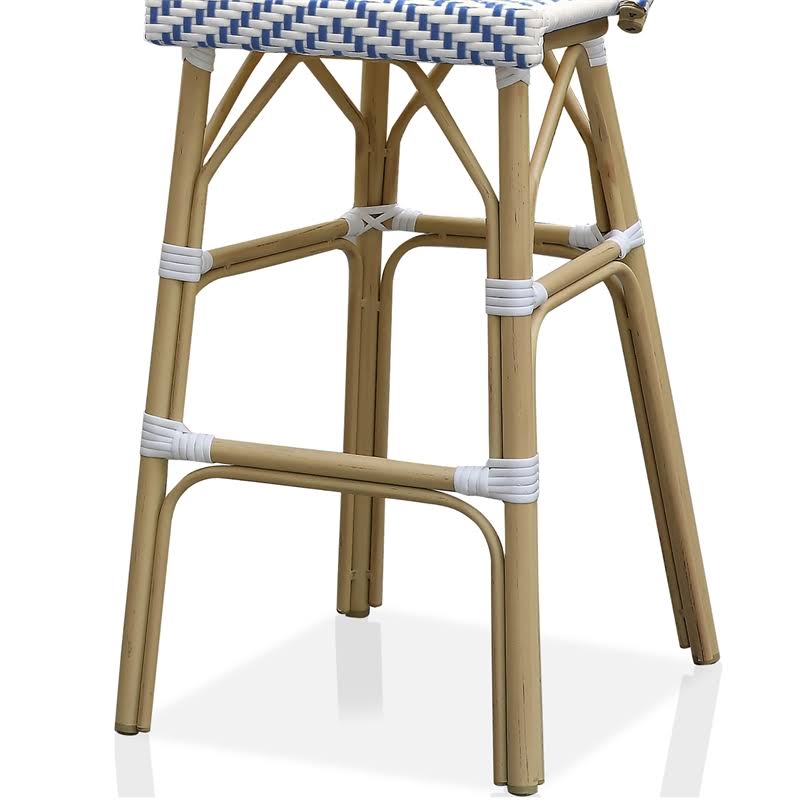 Navy Aluminum Patio Bar Chairs Set of 2 W86922
