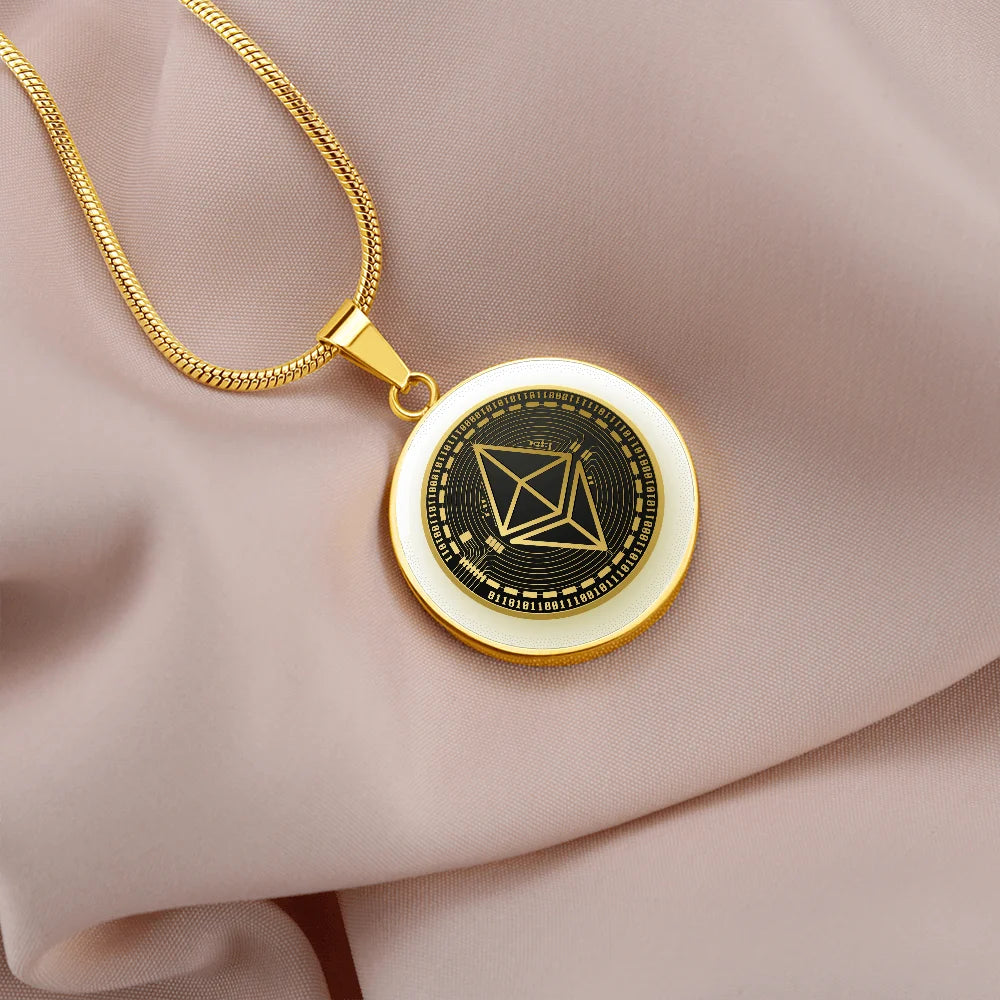 Stainless Steel or 18k Gold Circle Necklace 18-22" K3572