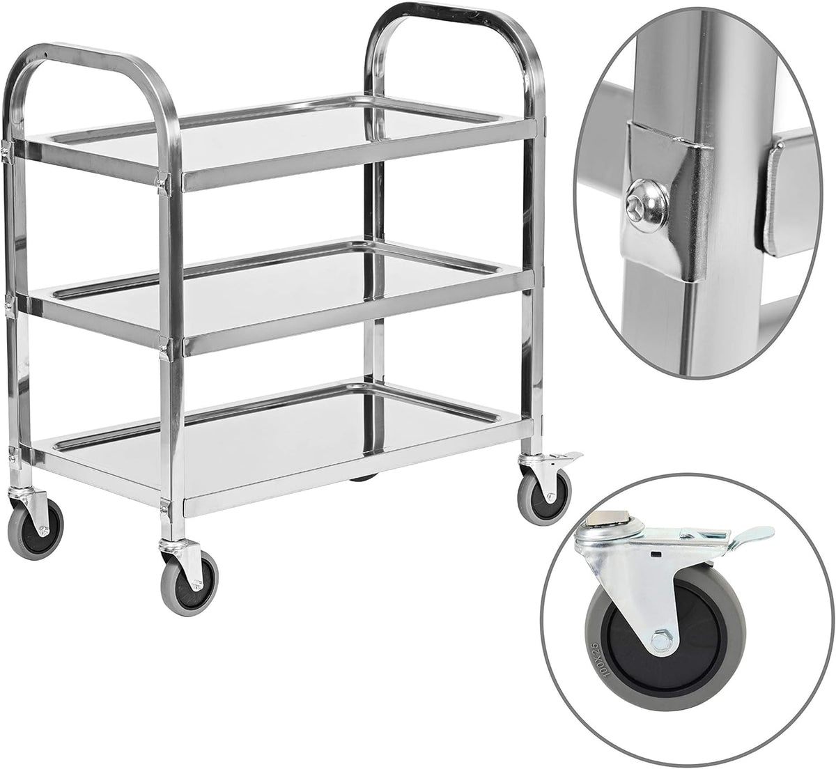 Stainless Steel 3-Tier Kitchen Trolley H943286