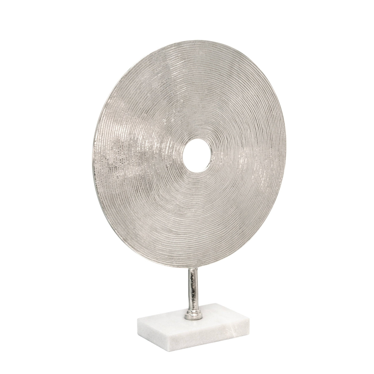 Silver Disc on Marble Base H96371