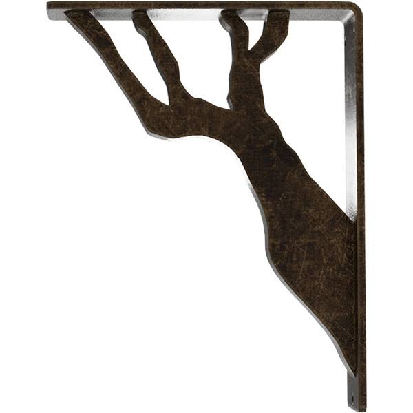 Wrought Iron Bracket Antiqued Pale Gold Triple Center Brace T79029