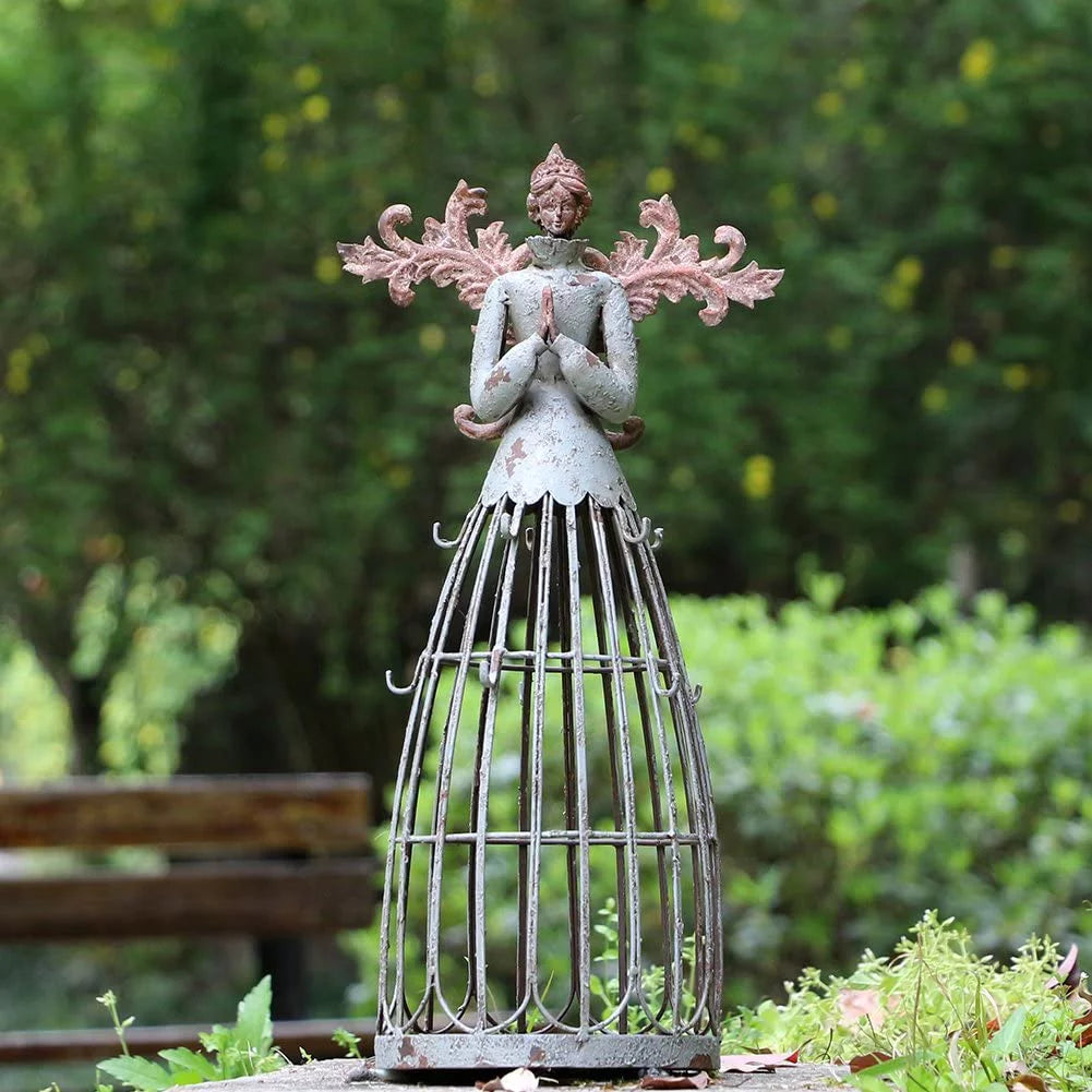 Antiqued Metal Garden Angel Statue 18"H O49882