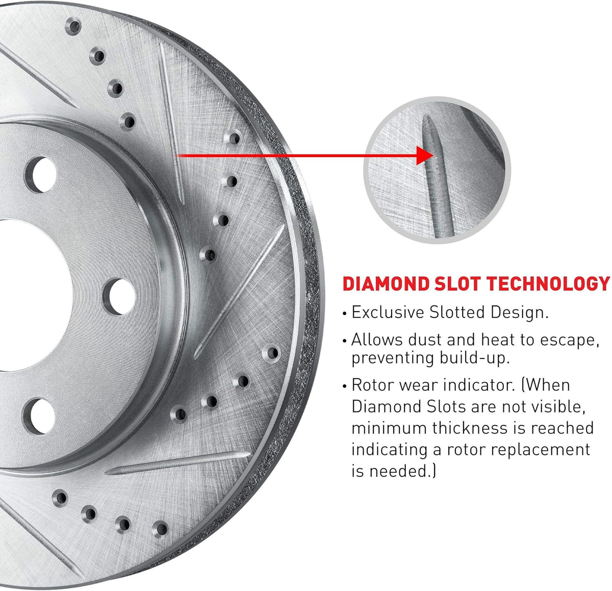 Drilled and Slotted Brake Rotors and Pads with Hardware Kit E645330