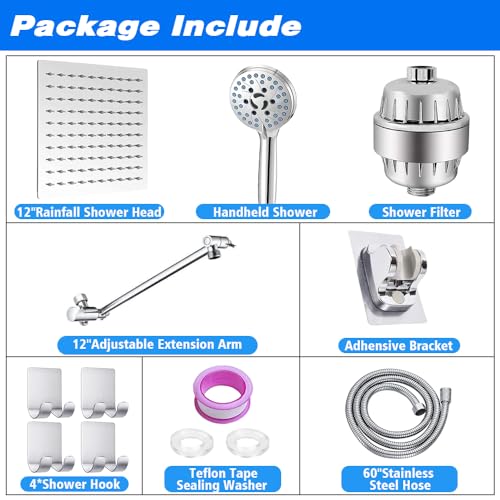 12" Rain Shower Head with Handheld Spray Combo A27210