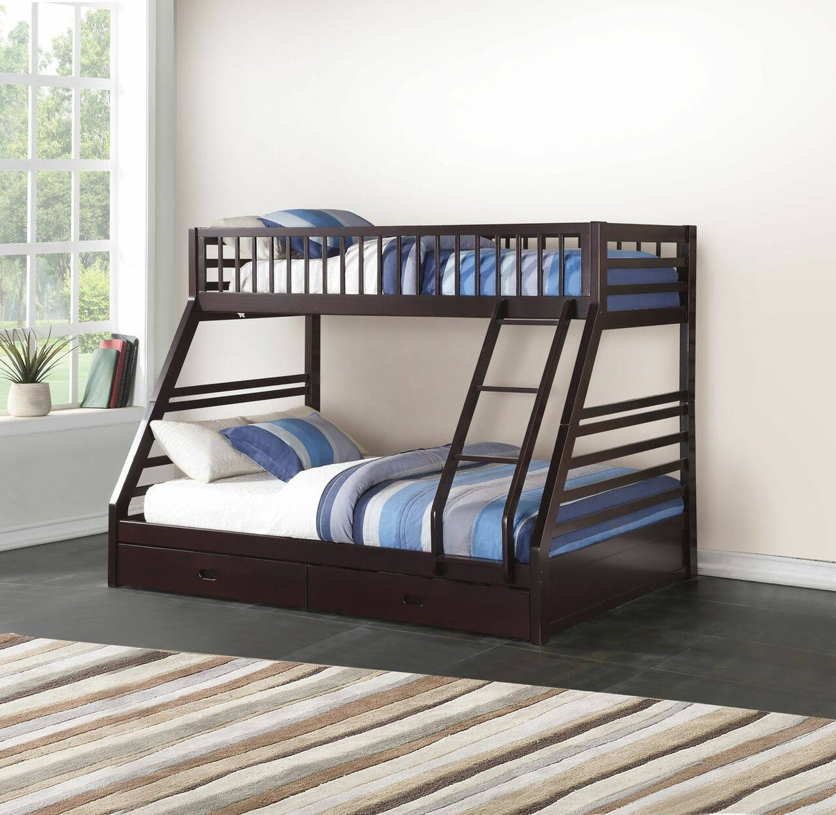 Twin XL/Queen Bunk Bed with Drawers R880