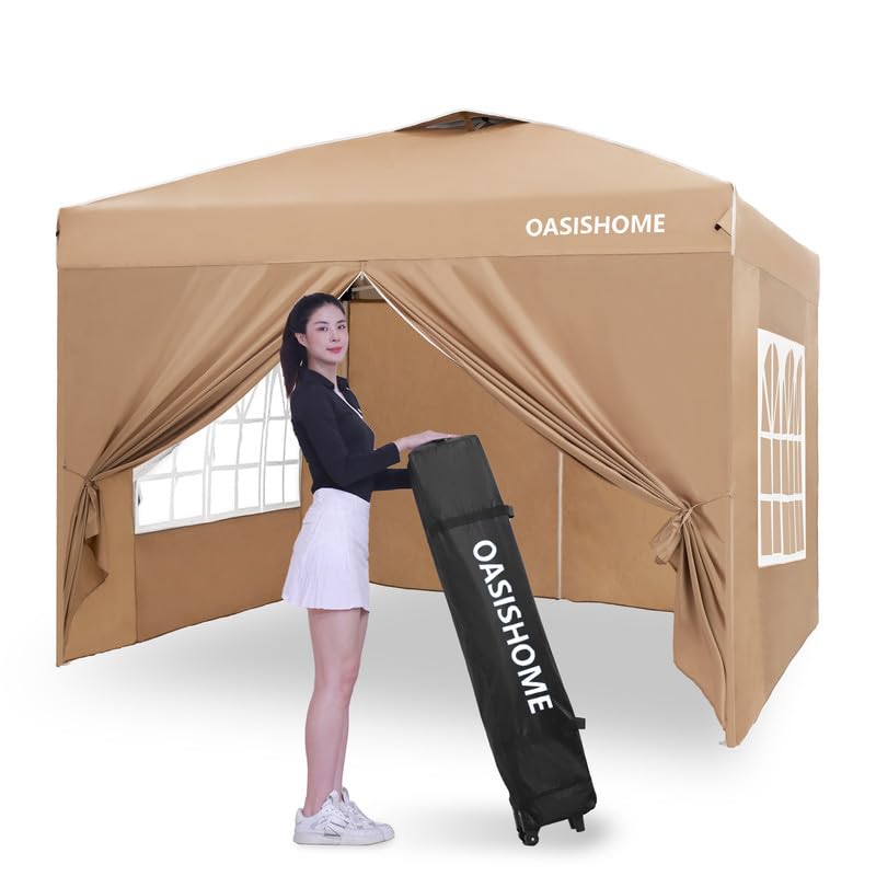 10'x10' Black Portable Canopy Tent with 4 Sidewalls F3194