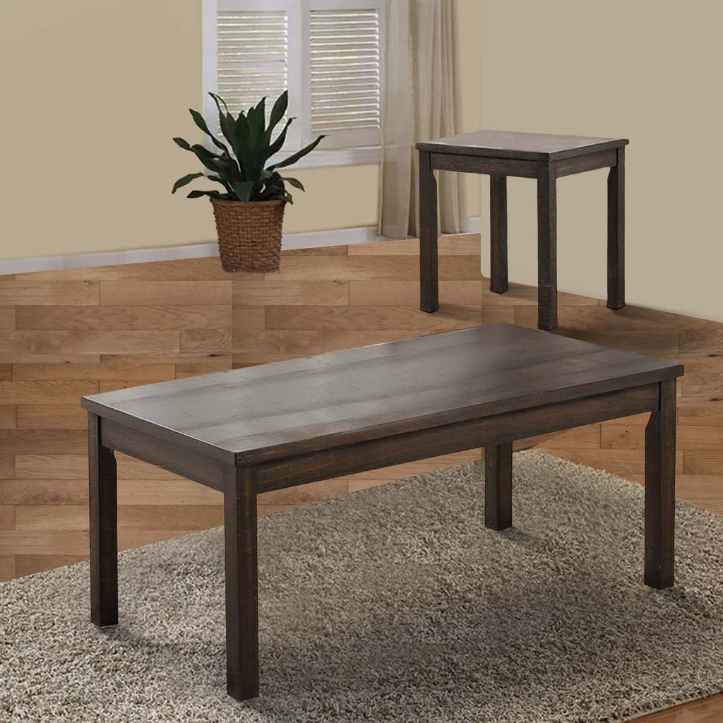 3 Piece Coffee Table and End Table Set Dark Brown G8282