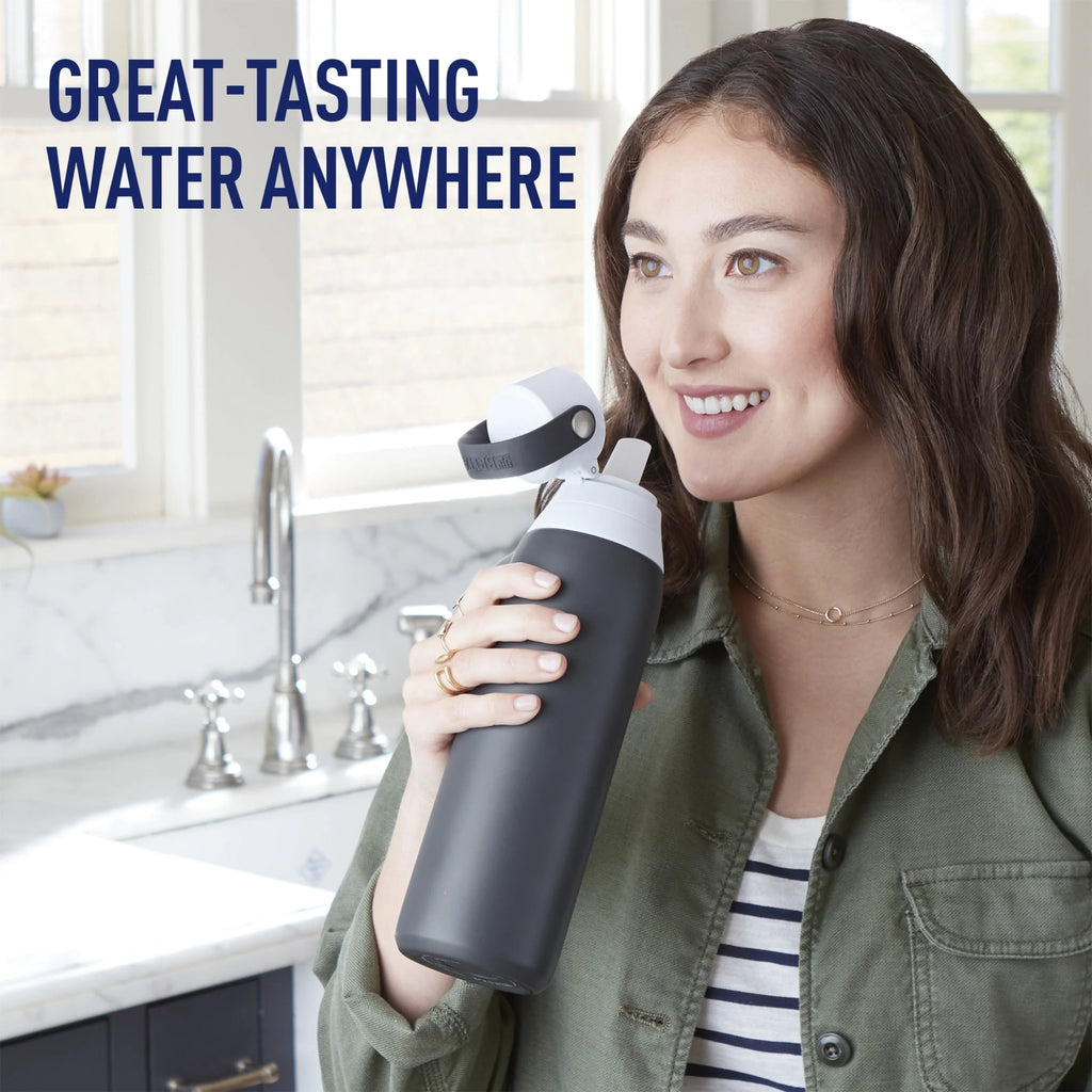 20 oz Stainless Steel Filtered Insulated Water Bottle with Straw H227878