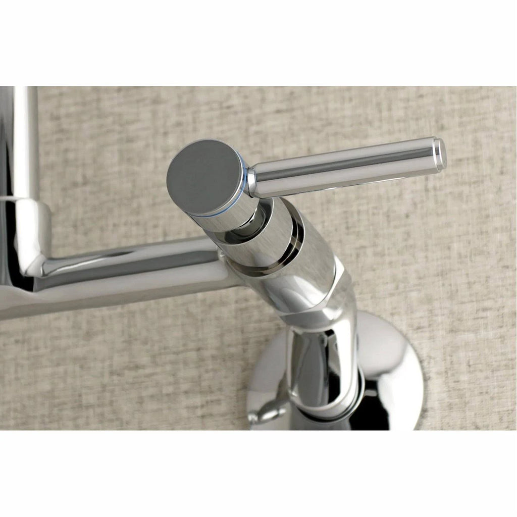 Brushed Nickel Adjustable Center Wall Mount Kitchen Faucet X9432