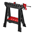 Polypropylene Folding Sawhorse with Bar Clamp, 500 lb. Capacity L1288