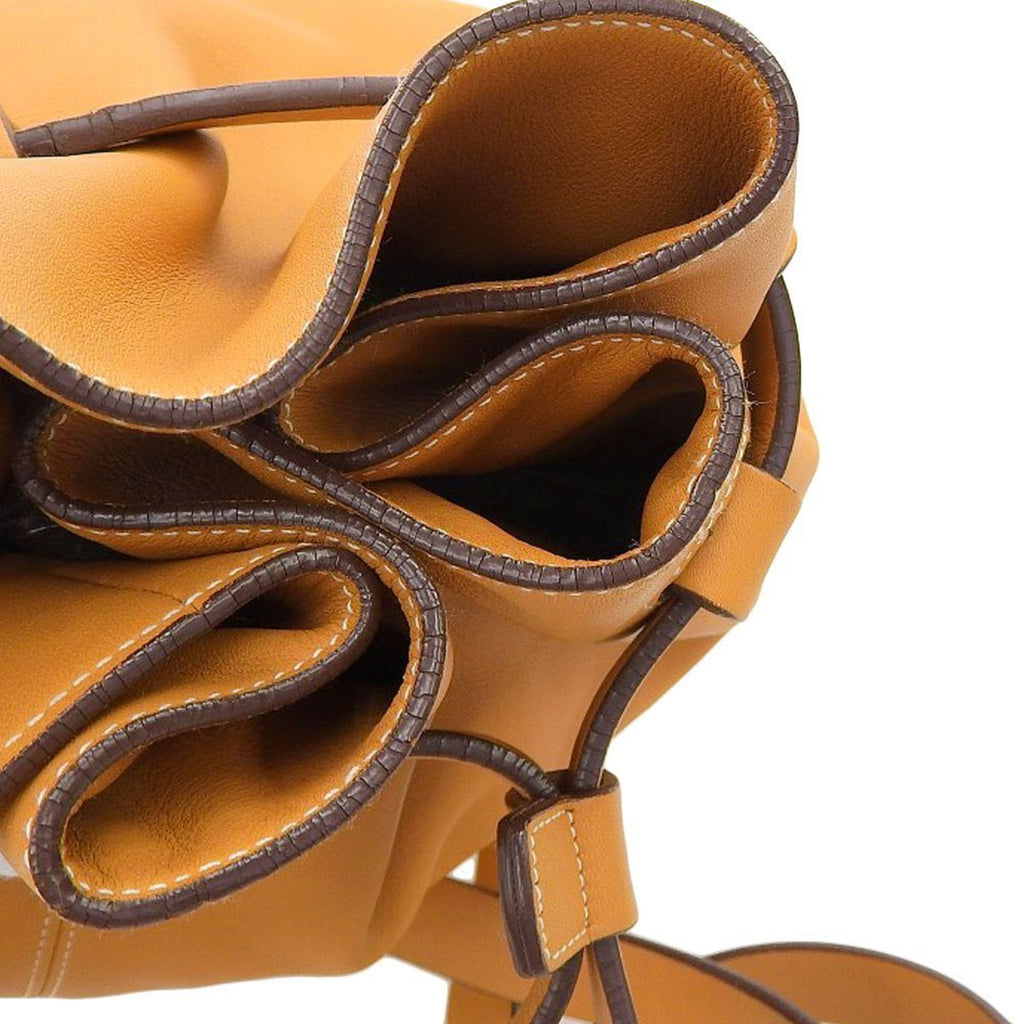 Camel Leather Drawstring Backpack B171