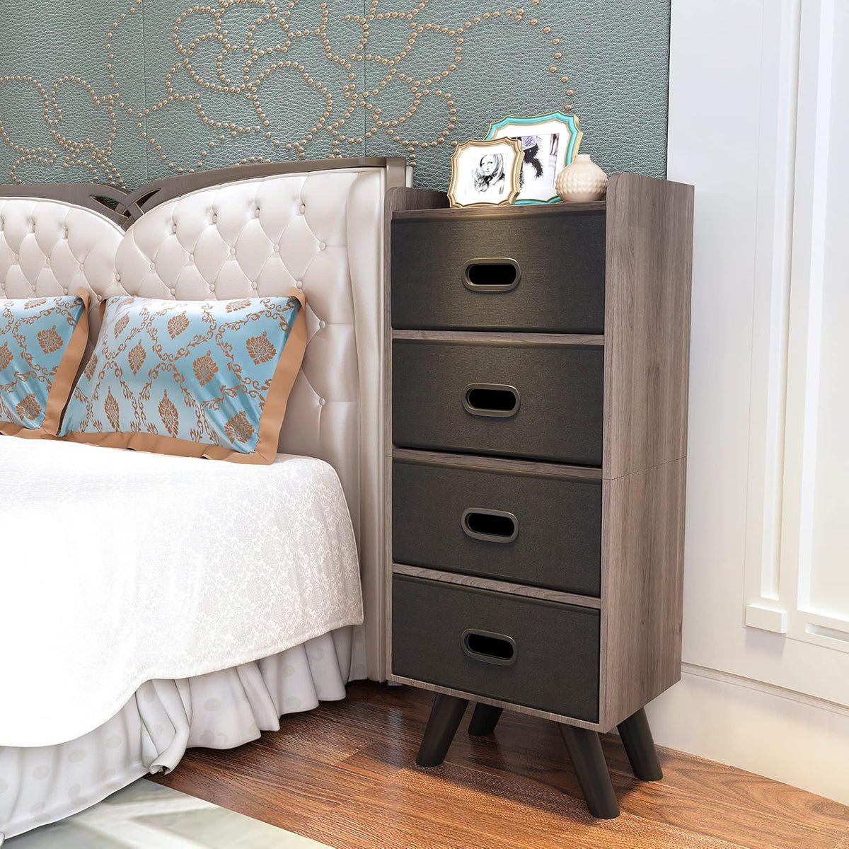 4 Drawer Wood Top Storage Dresser H456689