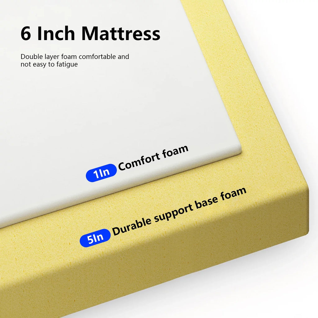 Queen Size 6 Inch Medium-Firm Foam Mattress O588612
