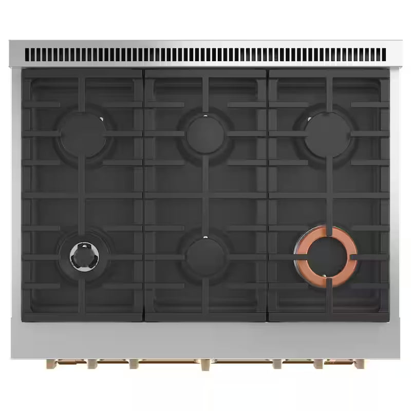 Matte White 6 Burner Dual Fuel Range W135
