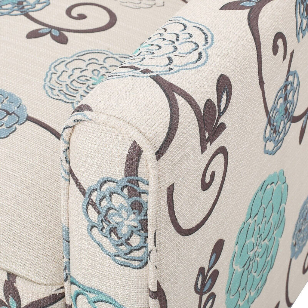White and Blue Fabric Recliner Z45221