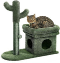 Green Cat Scratching Post Kitty Condo with Dangling Ball U27459