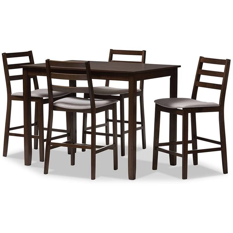 5 Piece Counter Height Dining Set in Light Gray S18607