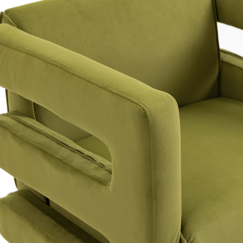 Olive Upholstered Swivel Accent Chair Z174316