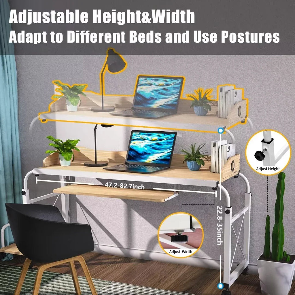 Height Adjustable Overbed Table with Wheels H96841